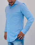 Camicia tessuto tecnico azzurro