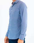 Camicia tessuto tecnico fantasia fiore blu