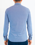 Camicia tessuto tecnico fantasia fiore blu