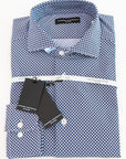 Camicia tessuto tecnico fantasia fiore blu