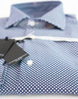 Camicia tessuto tecnico fantasia fiore blu