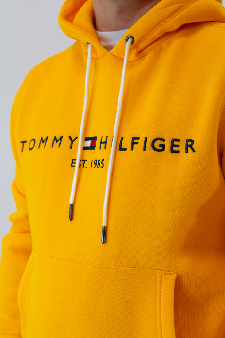 Felpa Tommy giallo logo cappuccio