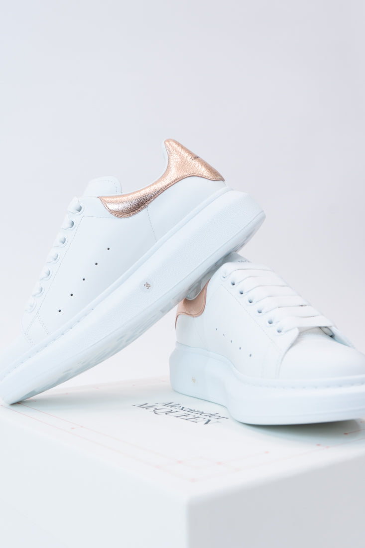 Sneakers Alexander McQueen White Oro rosa Donna