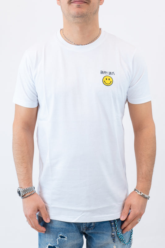 T-shirt Superculture smile bianco