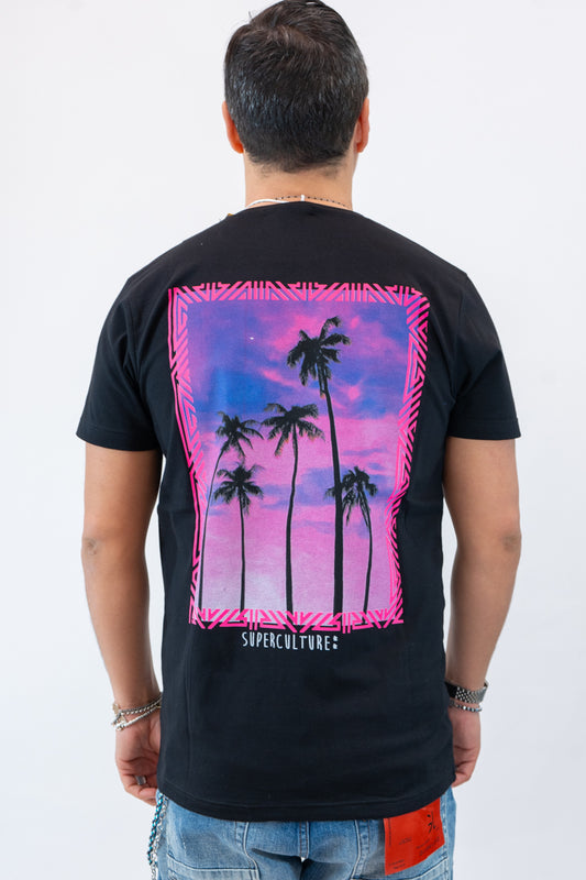 T-shirt Superculture nero Palme