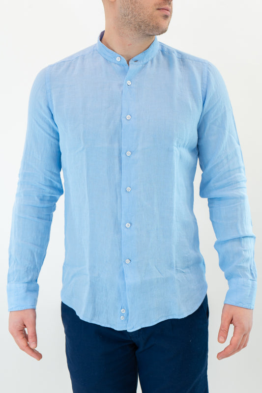 Camicia Vintage Lino azzurro