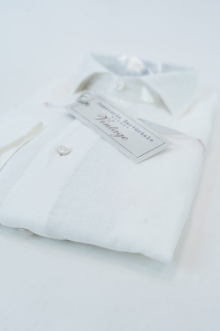 Camicia Vintage Lino bianco