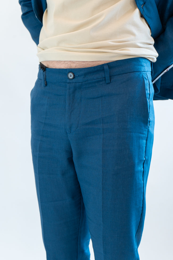 Pantaloni OverD lino Blu