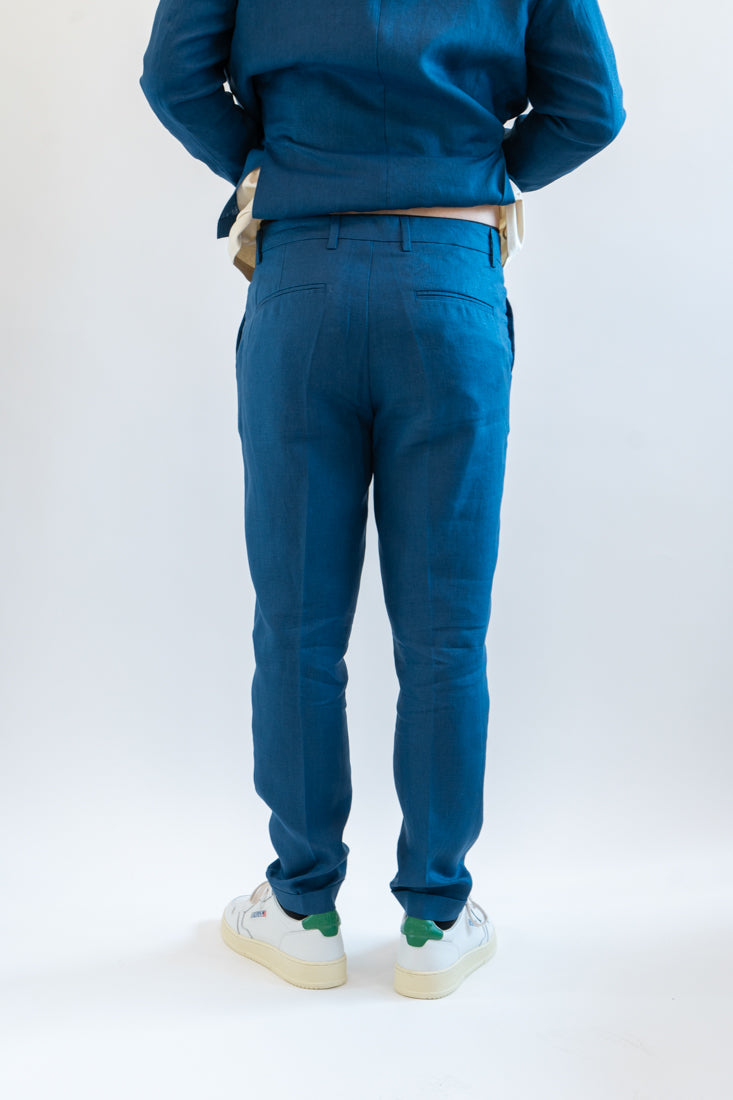 Pantaloni OverD lino Blu