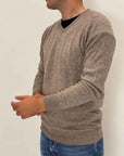 Pullover Griffai misto Cashmere collo a V 2 Colori