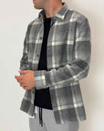 Camicia Overshirt Seinse a quadri grigio