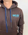 Felpa Superculture Clothing Après Ski blu o marrone con cappuccio