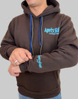 Felpa Superculture Clothing Après Ski blu o marrone con cappuccio