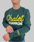 Felpa Superculture Clothing Chalèt e Champagne verde o nero