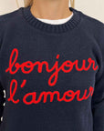 Pullover Superculture Clothing Bonjour l'amour blu
