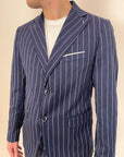 Abito OverD gessato blu