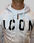 Felpa Icon Zip e cappuccio bianco o nero
