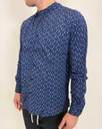 Camicia OverD coreana fantasia blu