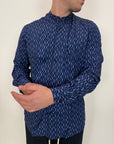 Camicia OverD coreana fantasia blu