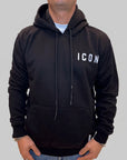Felpa Icon cappuccio con logo bianco o nero