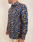 Camicia OverD fantasia fiori blu