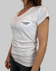 T-shirt donna Plein Sport Swim bianco con logo nero