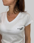 T-shirt donna Plein Sport Swim bianco con logo nero