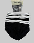 3 Slip Calvin Klein Nero elastico Bianco