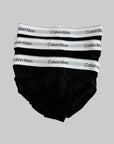3 Slip Calvin Klein Nero elastico Bianco