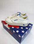 Sneakers Autry White pelle grana naturale con inserti in suede