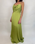 Abito Artigli Raso Verde