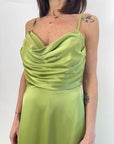 Abito Artigli Raso Verde
