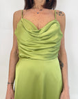 Abito Artigli Raso Verde
