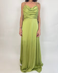 Abito Artigli Raso Verde