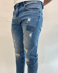 Jeans Gianni lupo con graffi, rotture e toppe