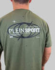 T-shirt Philipp Plein Sport Swim logo sul retro colore nero o verde militare