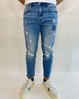 Jeans Gianni lupo con graffi, rotture e toppe
