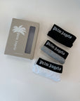 3 Slip Palm Angels Colore Nero Bianco e Grigio
