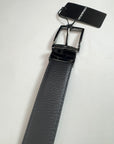 Cintura Emporio Armani reversibile Nero e Blu pelle martellata