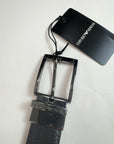Cintura Emporio Armani reversibile Nero e Blu pelle martellata