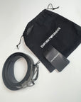 Cintura Emporio Armani reversibile Nero e Blu pelle martellata