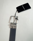 Cintura Emporio Armani reversibile Nero e Blu effetto opaco