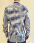 Camicia Camiceria Sartoriale Milano fantasia bianco blu