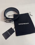 Cintura Emporio Armani reversibile Nero e Blu con cuciture
