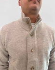 Cardigan Gianni Lupo bottoni e zip blu o Beige
