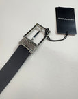 Cintura Emporio Armani reversibile Nero e Blu effetto saffiano