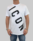 T-shirt Icon bianco logo nero
