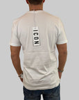 T-shirt Icon bianco logo centrale nero e rosso