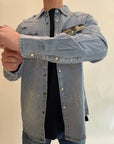 Camicia Gianni Lupo denim e camouflage