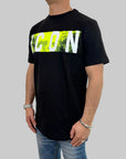 T-shirt Icon nero logo bianco e giallo